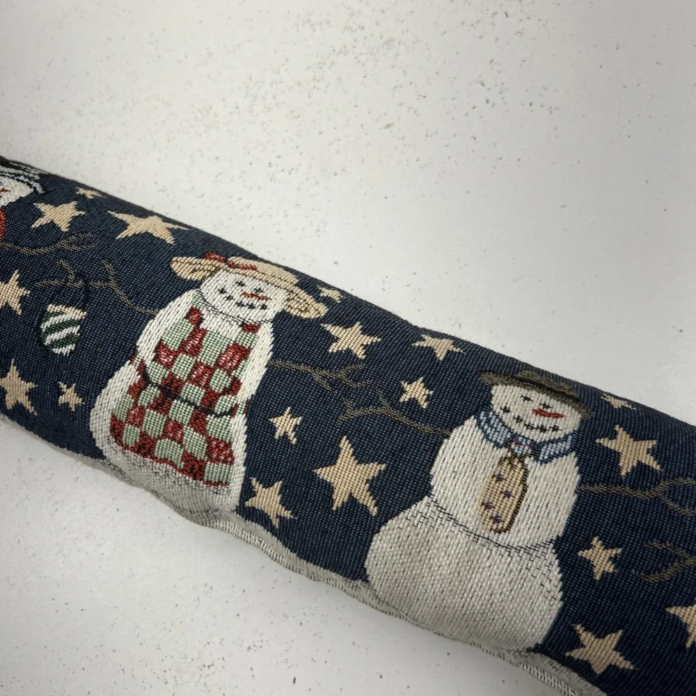 Christmas Snowman Woven Door Draft Stopper Fabric Draft Excluder Holiday Decor